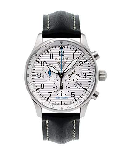 Junkers Herren-Armbanduhr XL Hugo Chronograph Quarz Leder 66841