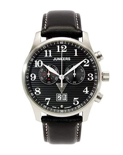 Junkers Herren-Armbanduhr XL Iron Annie JU52 Chronograph Quarz Leder 66862