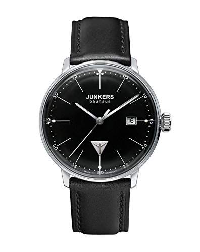 Junkers Herren-Armbanduhr XL Bauhaus Ronda515 Analog Quarz Leder 60702