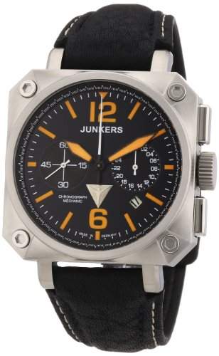 Junkers Herren-Armbanduhr XL Chronograph Handaufzug Leder 6700-5