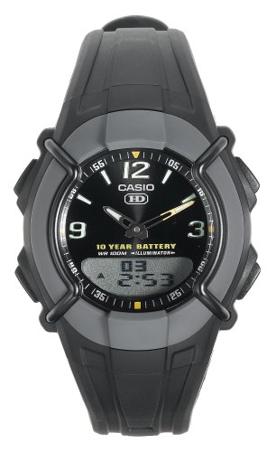Casio HDC 600 1BVES Collection dual display synthetic strap watch