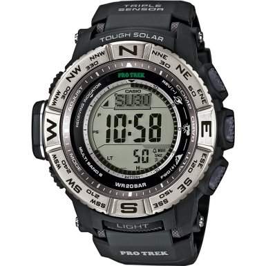 Casio Herren-Armbanduhr Pro-Trek Digital Automatik Schwarz PRW-3500-1E
