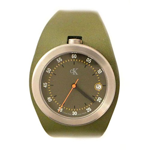 Uhr Calvin Klein Herren k1611163 Quarz Batterie Stahl Quandrante gruen Armband Leder