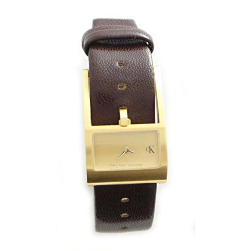 Uhr Calvin Klein Damen k2513209 Quarz Batterie Stahl Quandrante gelb Armband Leder