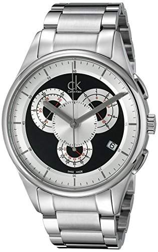 Calvin Klein Herren-Armbanduhr XL Basic Chrono Chronograph Edelstahl K2A27104