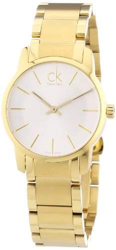 Calvin Klein Damen-Armbanduhr XS ck city Analog Quarz Edelstahl beschichtet K2G23546