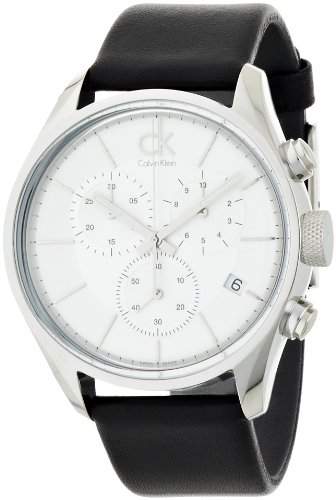 Calvin Klein Herren-Armbanduhr XL Chronograph Leder K2H27120