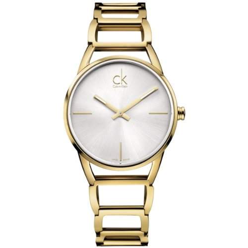 Calvin Klein Damen-Armbanduhr XS ck stately Analog Quarz Edelstahl beschichtet K3G23526