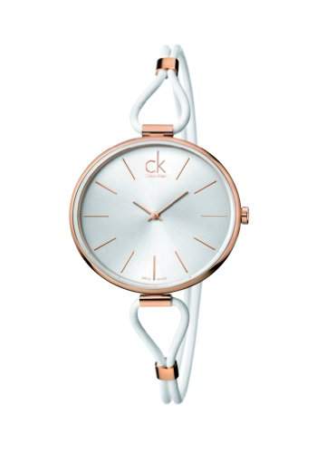 CK Damen-Armbanduhr Analog Quarz Leder K3V236L6