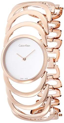 Calvin Klein Damen-Armbanduhr Analog Quarz Edelstahl K4G23626