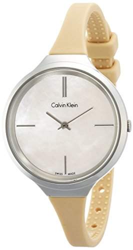 Calvin Klein Damen-Armbanduhr Analog Quarz Kautschuk K4U231XE