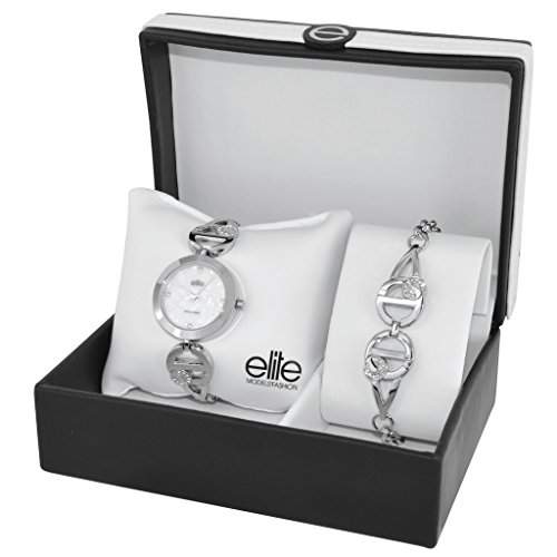 Elite ModelsFashion-E 53940-201 Damen-Armbanduhr Alyce Quarz analog Armband Metall Silber