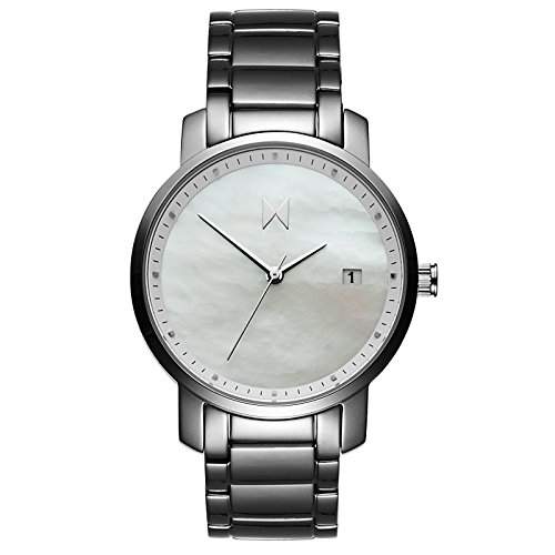 MVMT Damen watch Uhr Female Silver Pearl poliertes Edelstahl Armband MF01-S