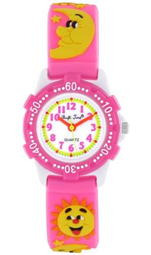 Pacific Time Kinder-Armbanduhr Sonne Mond Sterne Analog Quarz pink 20043