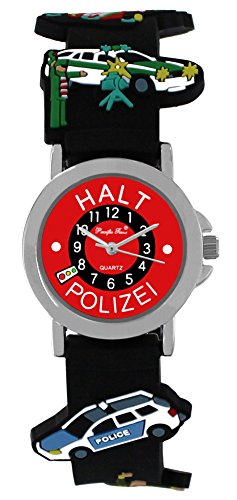 Pacific Time Halt Polizei Auto Blitzer Sportauto Analog Quarz schwarz 200531