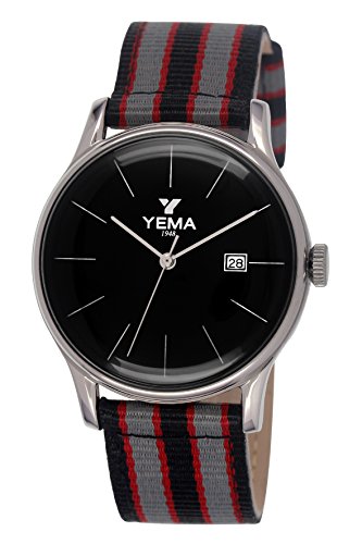Yema YMHF1264 Quarz analog silberfarbenes Zifferblatt Kunststoff Armband mehrfarbig