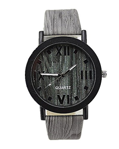 SAMGU Holz Quarz Mann Uhren Laessige Holz Farbe Lederarmbanduhr Holz Maennlich Armbanduhr