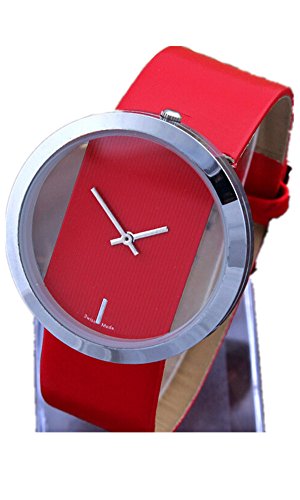 SAMGU Leder Paar uhr mode art armbanduhr Hohl Fashion Watch Farbe Rot