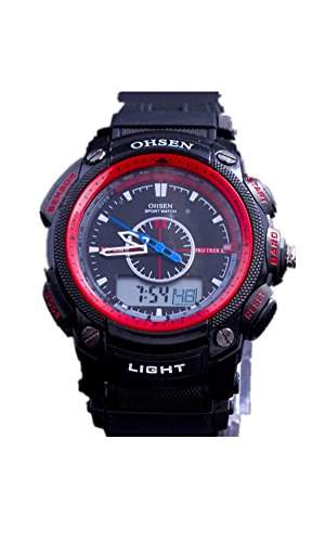 SAMGU Gummi Wasserdicht Digitaluhr Led Alarm Sport Armbanduhr Maenner Military Watch Farbe Rot