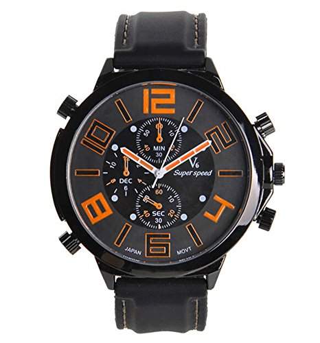 SAMGU Rubber Big Face Beobachten Fahsion Sport Herren Armbanduhr Coole Military Watch Farbe Orange