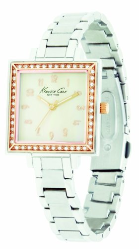 Stainless Steel Two Tone Crystal Bezel Mother Of Pearl Dial