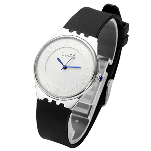 JSDDE Uhren Einfach Ultra d nne Armbanduhr Silikon Band Sport Armbanduhr Unisex Annalog Quarzuhr Schwarz