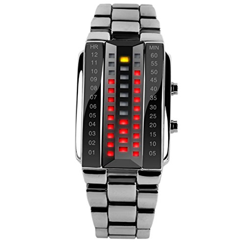 SKMEI Damen Fashion Digital LED Armbanduhr LED Watch Kalender Zifferblatt 35 25 12mm Silber