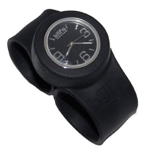Bills Classic Watch Silikonuhr SlapBand Unisex Analog, schwarzes Band, schwarzer Uhreneinsatz