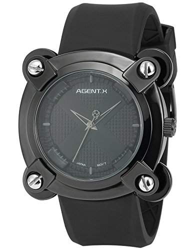 Agent X Herren Armbanduhr Analog Japanisch Quarzuhr Silikon Armband AGX047