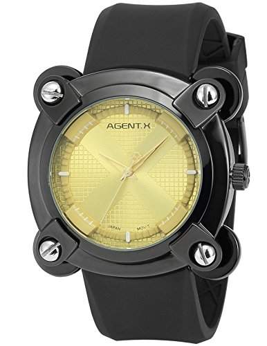 Agent X Herren Armbanduhr Analog Japanisch Quarzuhr Silikon Armband AGX050
