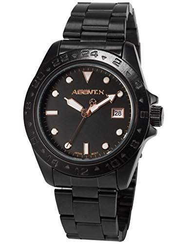 Agnet X Herren Analog Datumanzeige Edelstahl Armband Quarzuhr AGX096