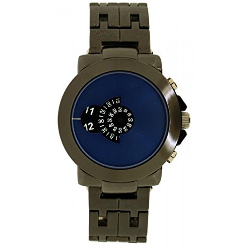 Softech Maenner s Gun schwarz blau Gesicht Jump Stunde Disk Display Wrist Watch Analog Quarz zusaetzlichen Akku