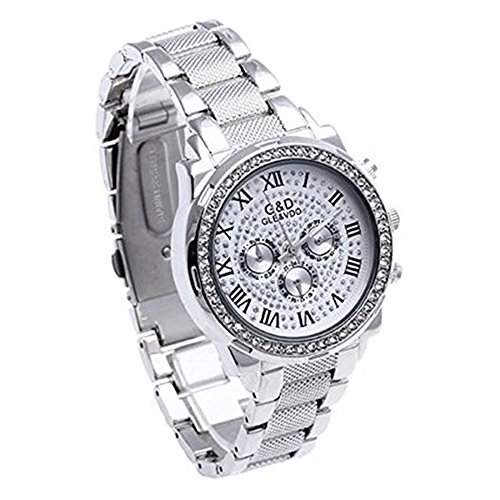 SSITG Damenuhr Quarzuhr Armbanduhr Damenarmbanduhr Watch Legierung mit Strass Silber Geschenk Gift Watch