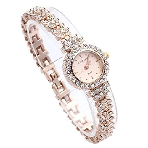 SSITG Armreifuhr Damen Armband Uhr Damenuhr Armbanduhr Quarzuhr Legierung+Strass Modeschmuck Geschenk Gift Watch