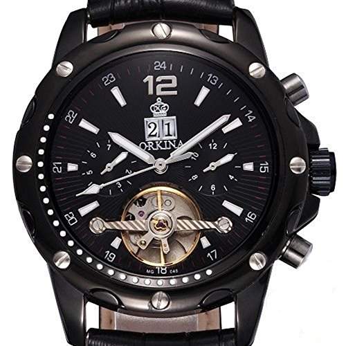 SSITG Uhr Mechanisch Automatik Herren Armbanduhr Uhr Uhren schwarz Datum Watch Geschenk Gift
