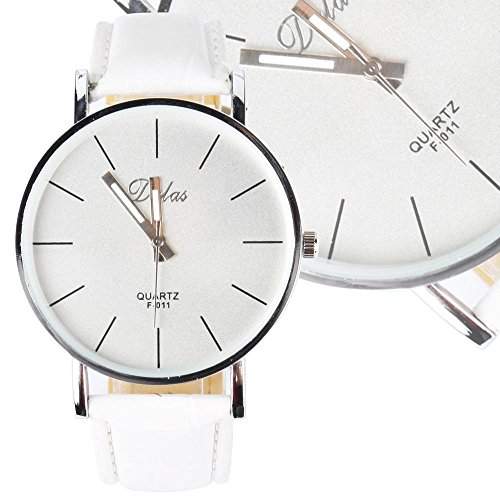 SSITG Elegante Armbanduhr Leder Quarzuhr Damen Herren Uhr Watch
