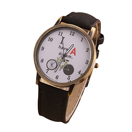 SSITG I Have A Dream Fahrrad Muster Denim Quarz Digital Uhren Watch Geschenk Gift