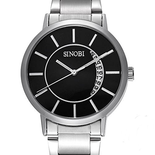 SSITG Uhr Armbanduhr Uhr Quarz Analog Uhren schwarz Datum Geschenk Gift Watch