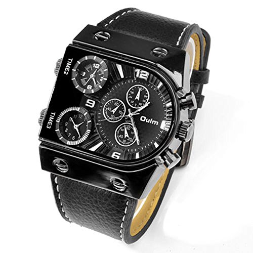 SSITG Armbanduhr Uhren Uhr Sport Multifunktion Chrono Lederuhr Rechteck 1