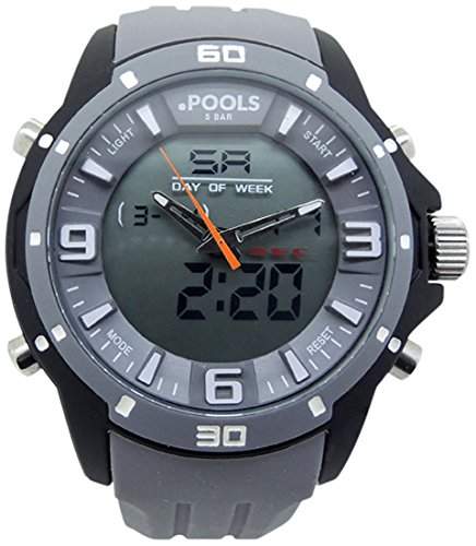 POOLS Herren-Armbanduhr Analog - Digital Quarz Silikon 3065