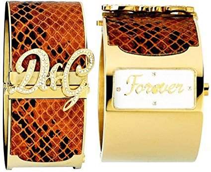 D&G Dolce&Gabbana Damen-Armbanduhr JAWS ML IPG SLV DIAL BRC WITH BROWN INS DW0135