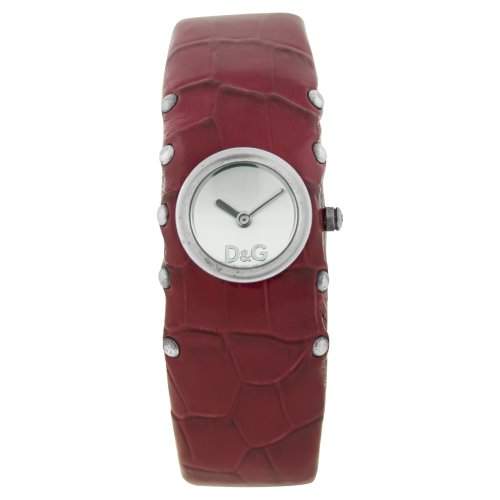 D&G Dolce&Gabbana Damen-Armbanduhr COTTAGE SS SLV DIAL RED STRAP DW0355