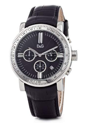 D&G Dolce&Gabbana Herren-Armbanduhr GENTEEL CHR MAN SS CASE BLACK DIAL BLACK CROCO DW0486