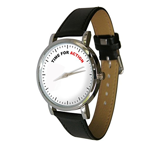 Zeit fuer Action Design Armbanduhr mit einem echtem Leder Strap
