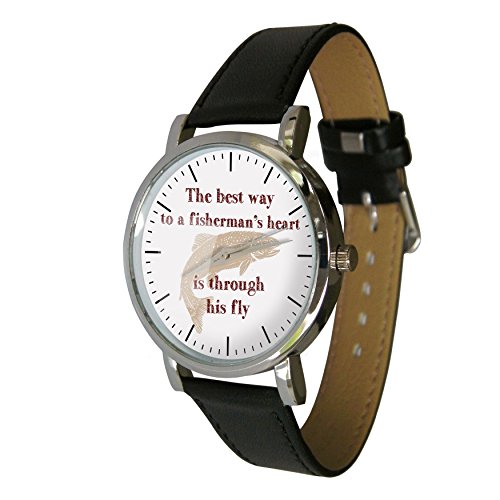 Funny Fly Angeln Design Armbanduhr tolles Geschenk fuer alle Fliegenfischer