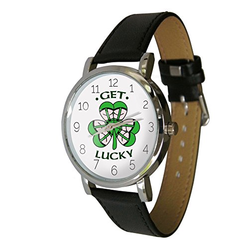 Get Lucky Design Taschenuhr Get Das Glueck der Iren mit diesem Frecher Armbanduhr Original Lederband