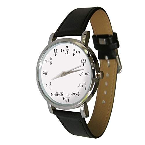 Gleichung Uhr Geek Chic geekiger Mathematik Armbanduhr Design ungewoehnliches Geschenk Echtleder Strap