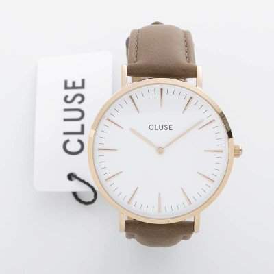 Cluse Damen-Armbanduhr Analog Quarz Leder CL18010