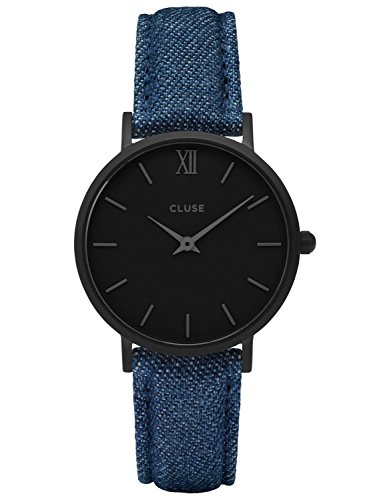 Cluse Minuit Full Black Blue Denim CL30031