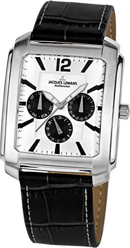 Jacques Lemans Classic Herren-Armbanduhr Madrid Analog Leder 1-1463T